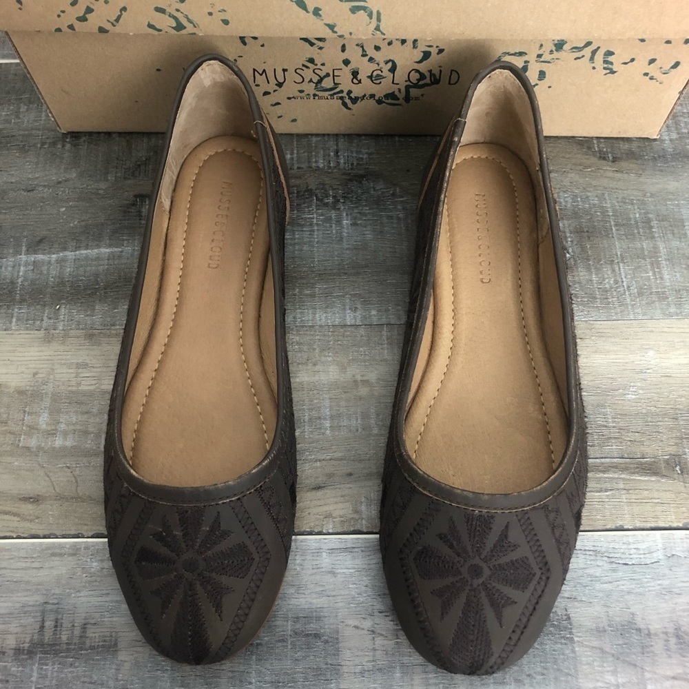 Muse & Cloud Kendal Brown Ballet Leather Flats Size 9 - Picture 4 of 9